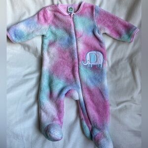 Baby Girl 3 month Tie-Dye Elephant onesie